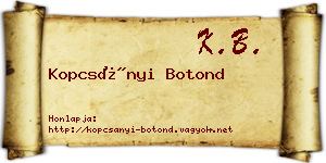 Kopcsányi Botond névjegykártya
